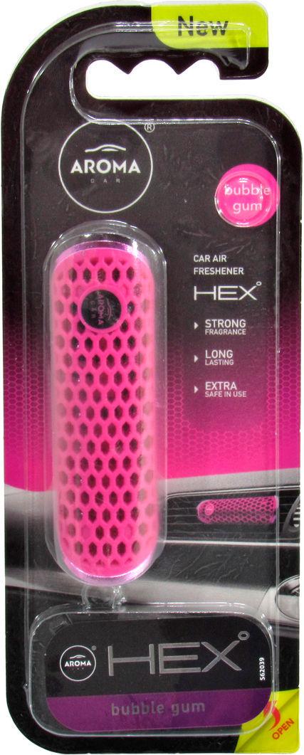 Ароматизатор для авто Aroma Car Hex Bubble Gum на дефлектор твердый 10 мл (0305844)