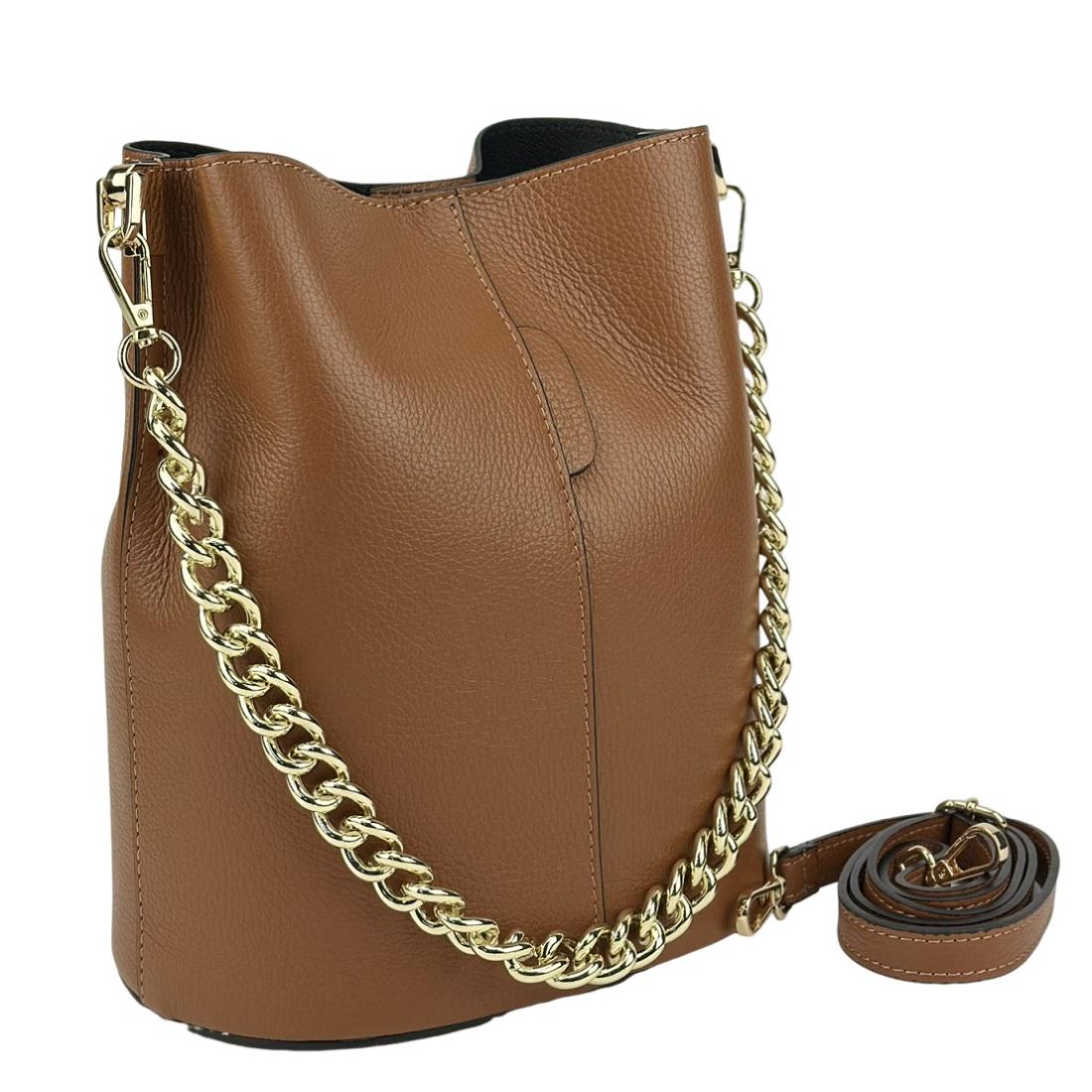Жіноча сумка крос-боді з ланцюжком Royal Bag F-IT-98107C Коричневий (7999)