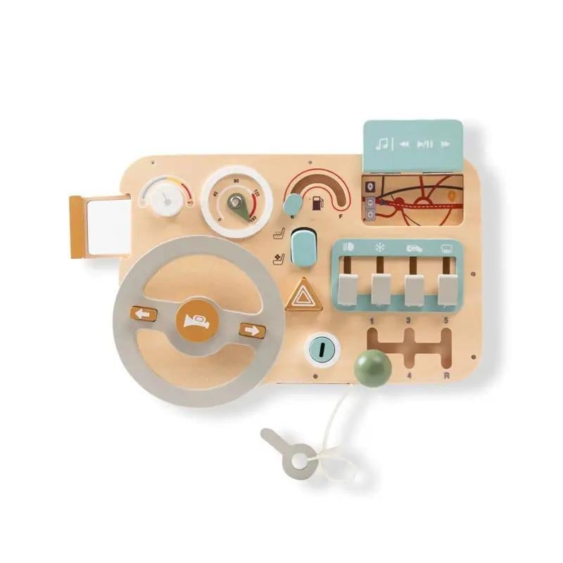 Игрушка сенсорная Монтессори машинка с колесом кнопками и интерактивными деталями