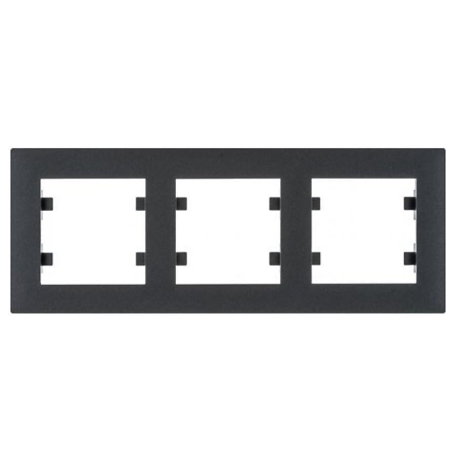 Рамка тройная Hager Lumina IntensE горизонтальная Черный (28680081)