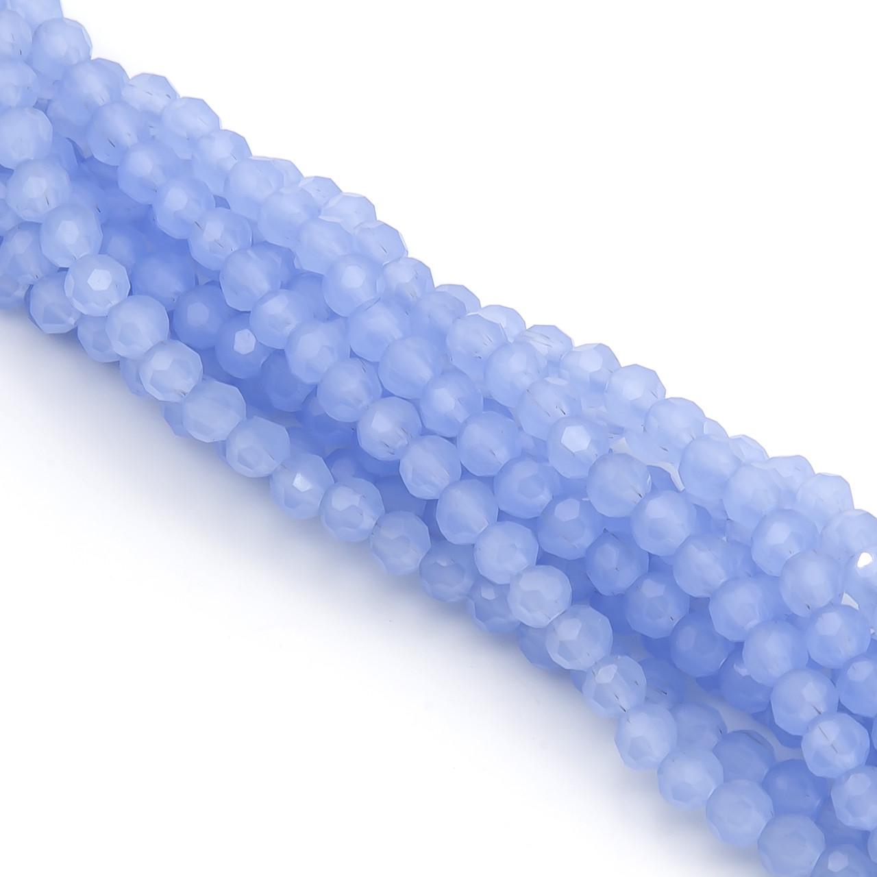 Бусины хрусталь огранка шар 95 шт. 37 см 4 мм Голубой небесный (БС0004х82)
