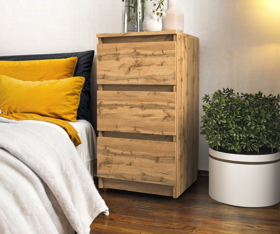 Тумба прикроватная Tobi Sho Heidi T-216 на три ящика для спальни 400х758х398 мм Аппалачи