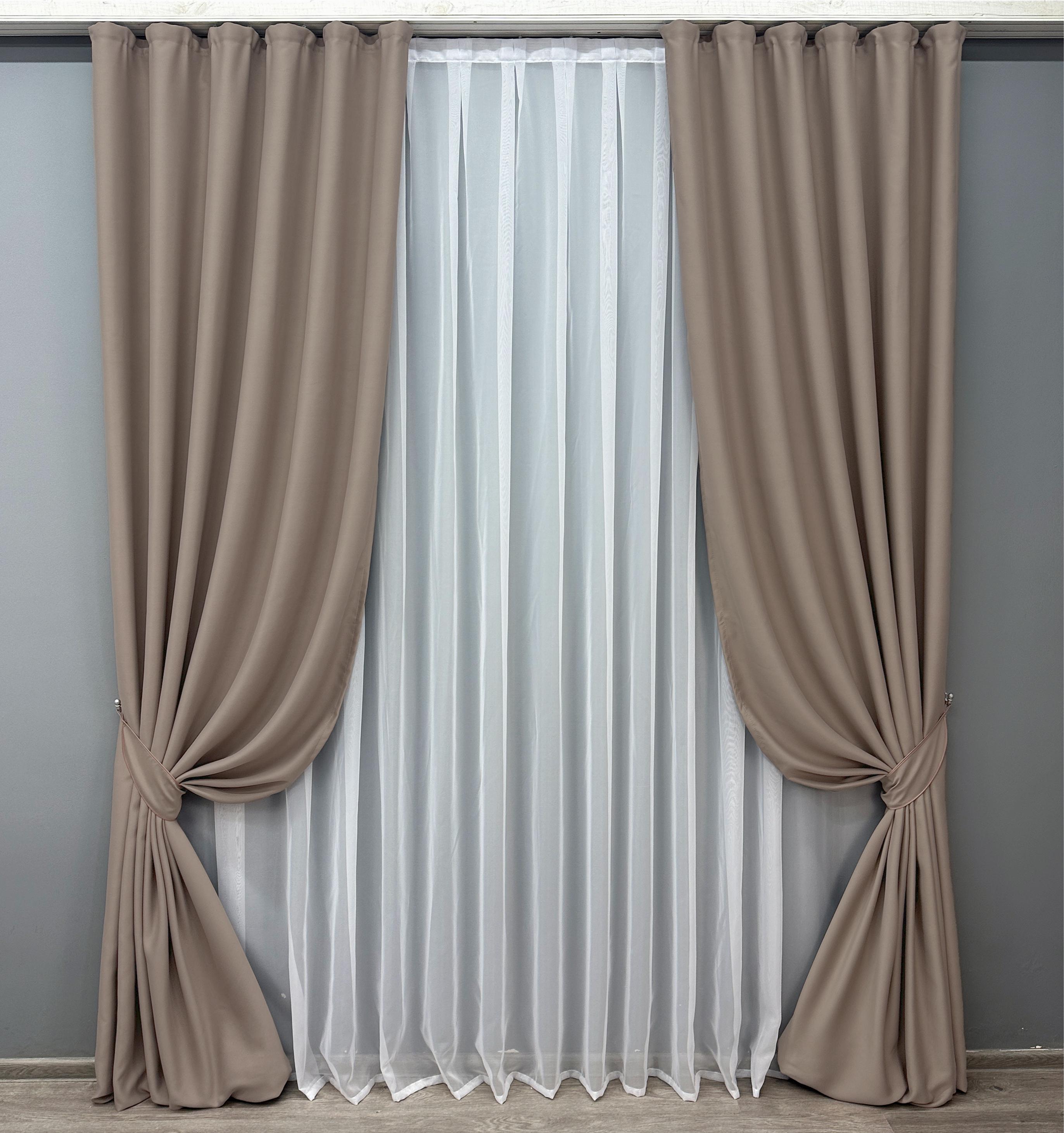 Комплект готовых штор VR-Textil Блэкаут Bagema Rvs №1242ш 150х295 см 2 шт. Какао (33-0624) - фото 1 Комплект готовых штор VR-Textil Блэкаут Bagema Rvs №1242ш 150х295 см 2 шт. Какао (33-0624) - фото 1