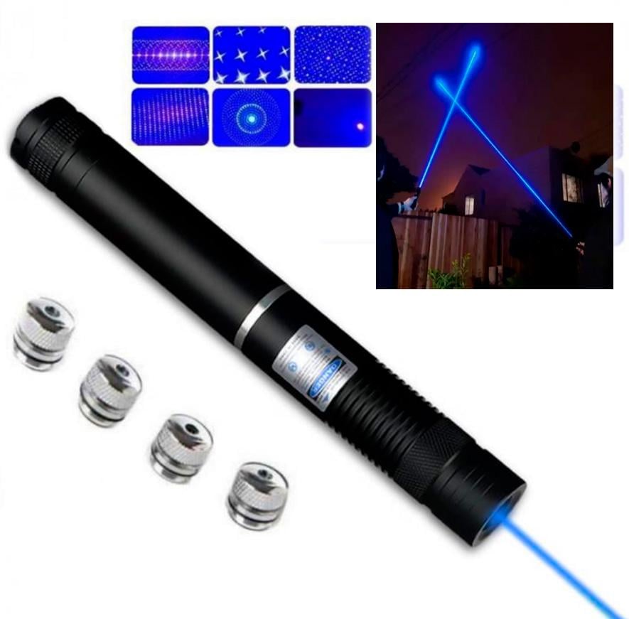 Лазерна указка UKC синій промінь до 50 км акумулятори 2х16340/5 насадок/металевий корпус 10000 мВт Чорний (22981457) - фото 7 Лазерна указка UKC синій промінь до 50 км акумулятори 2х16340/5 насадок/металевий корпус 10000 мВт Чорний (22981457) - фото 7