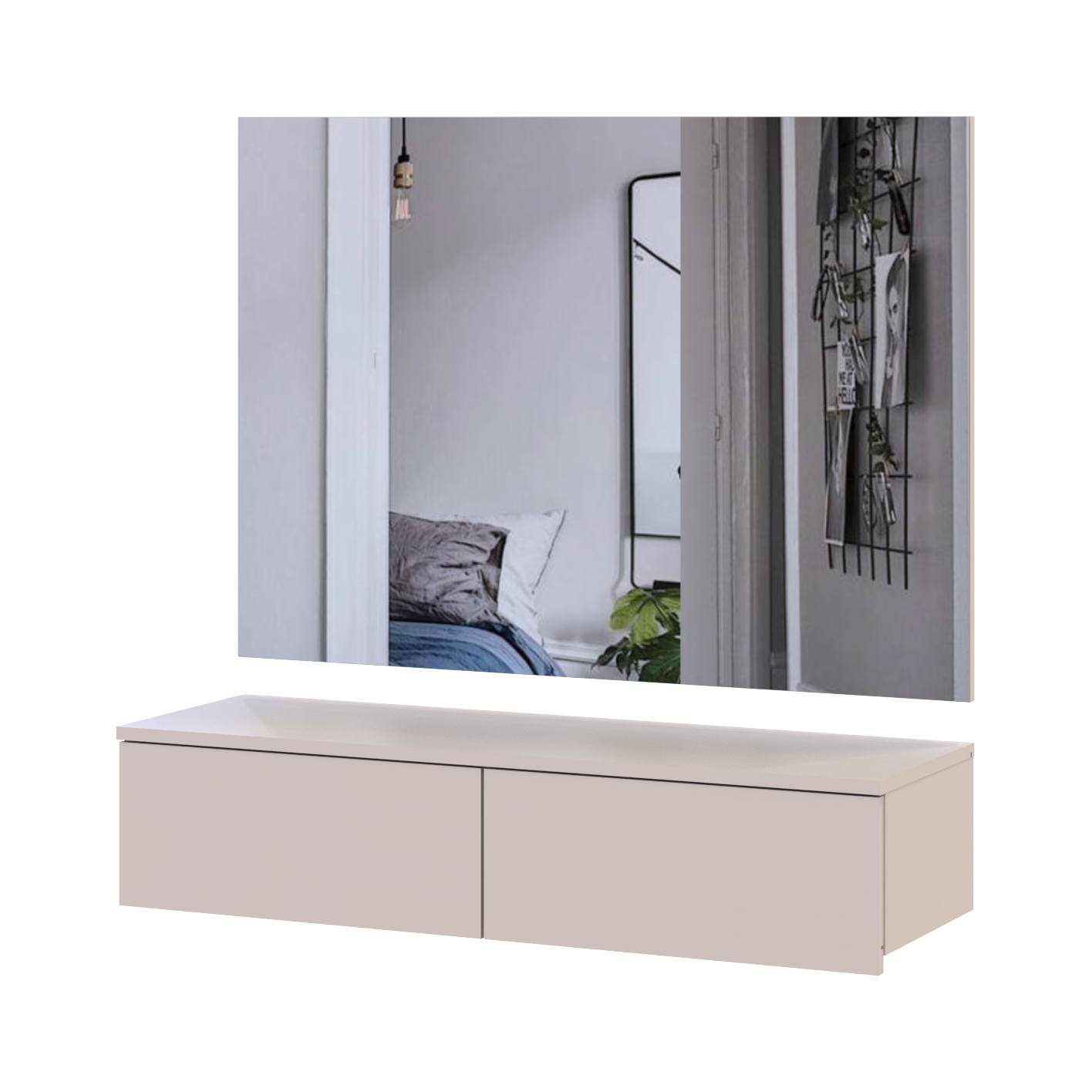 Тумба та дзеркало Doros Левія 100х32х100 см Кашемір (42005237) - фото 5 Тумба та дзеркало Doros Левія 100х32х100 см Кашемір (42005237) - фото 5