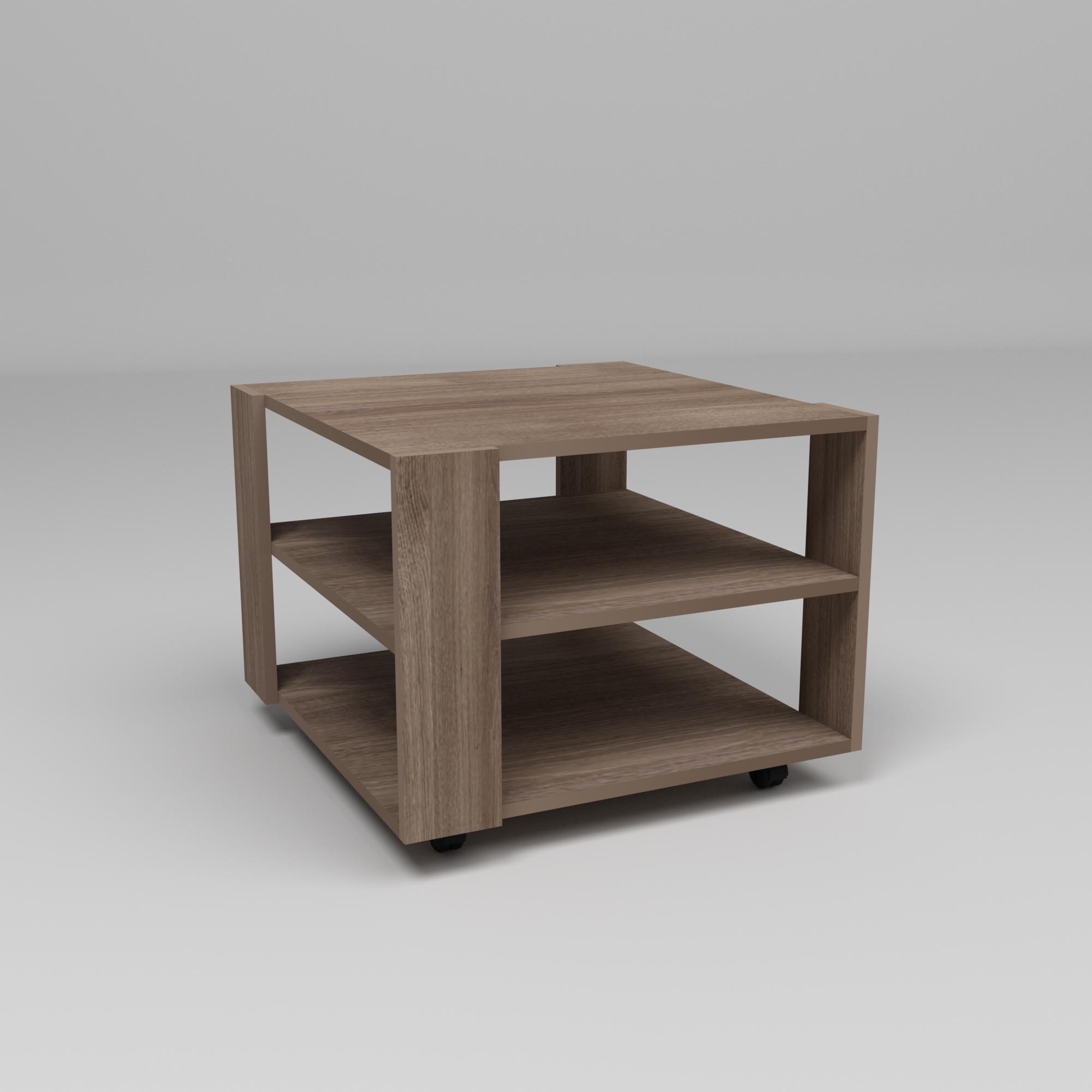 Стол журнальный Квант-4 600х600х400 мм Дуб Шамони темный (12958)