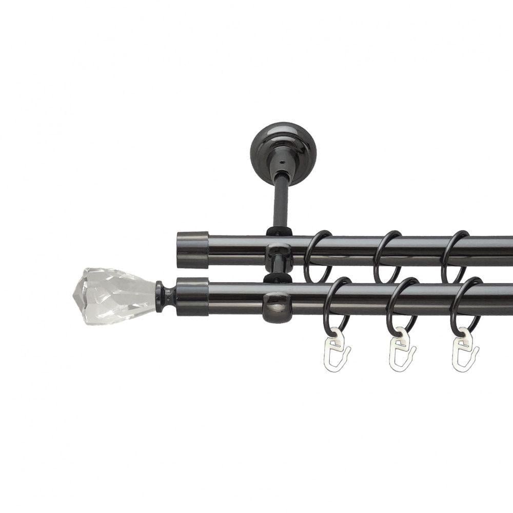 Карниз Orvit Лучетта двухрядный гладкий 19/19 мм 200 см Оникс (00-00014942)