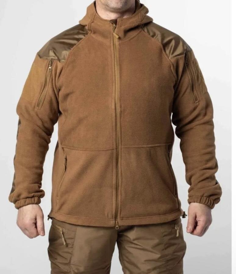 Кофта тактическая флисовая мужская с капюшоном XL Койот (PK2004)