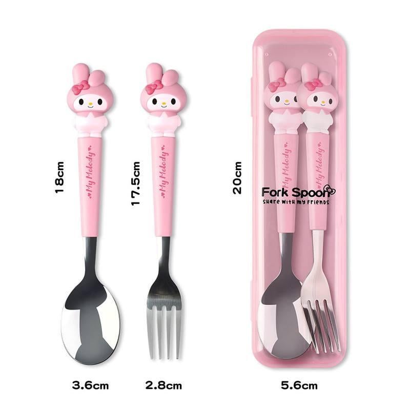 Набор детских столовых приборов My Melody ложка/вилка с контейнером для хранения Розовый (2514150856) - фото 2 Набор детских столовых приборов My Melody ложка/вилка с контейнером для хранения Розовый (2514150856) - фото 2