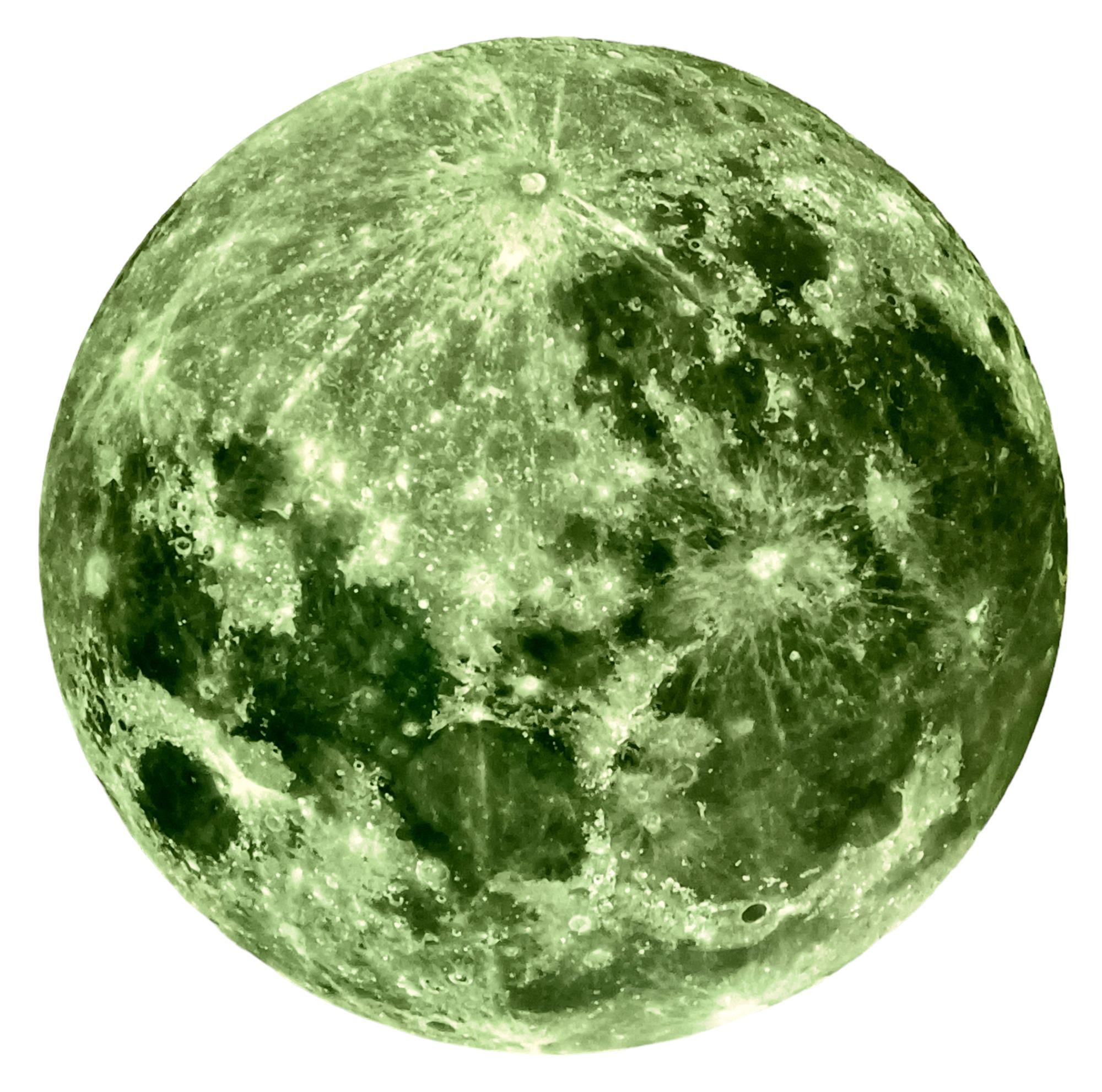 Декоративная наклейка Луна светится в темноте 50 см Салатовое свечение (6428)