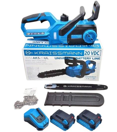 Аккумуляторная цепная пила KRAISSMANN 3051 AKS 20UL 2 АКБ/4000 мАч (1813954658)