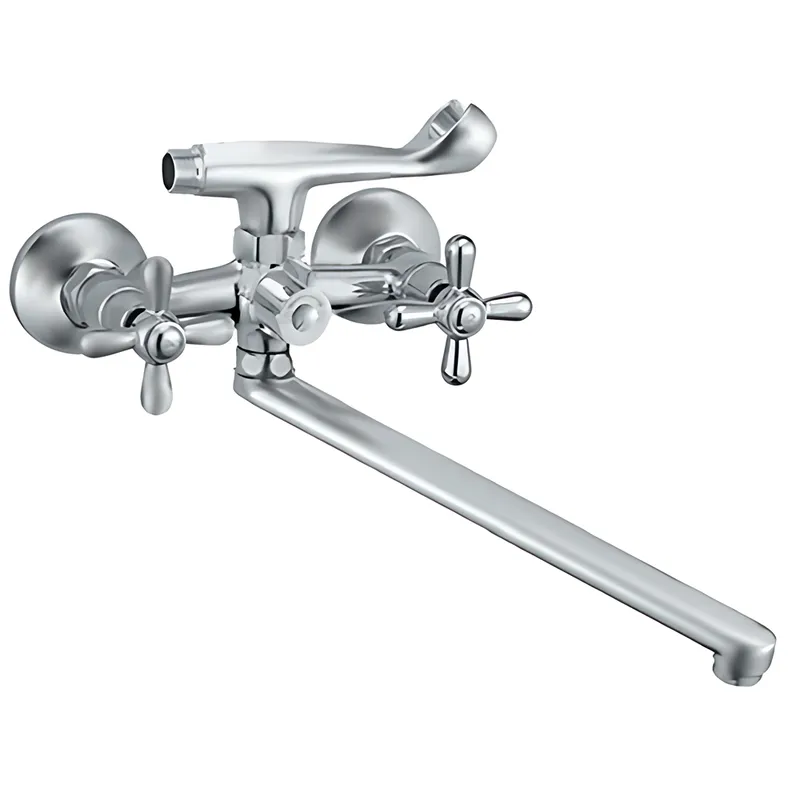 Смеситель для ванны Cron Dominox 140 Euro CR0863 цинковый сплав Хром (CR0863)