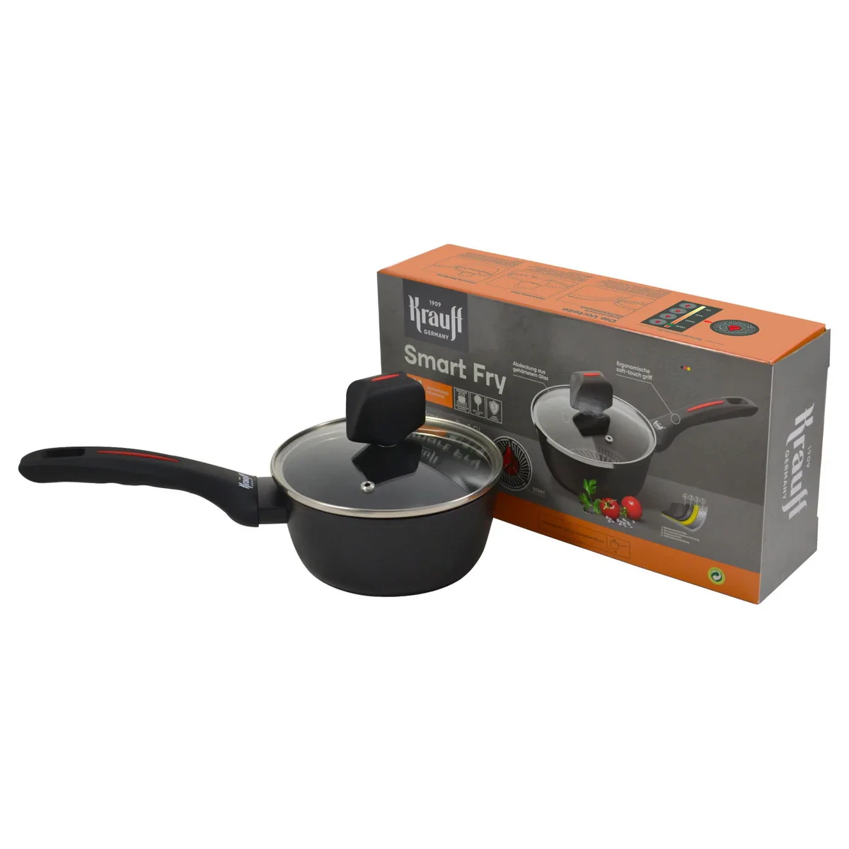 Ковш Krauff Smart Fry со стеклянной крышкой 1 л 16 см (25-45-158)