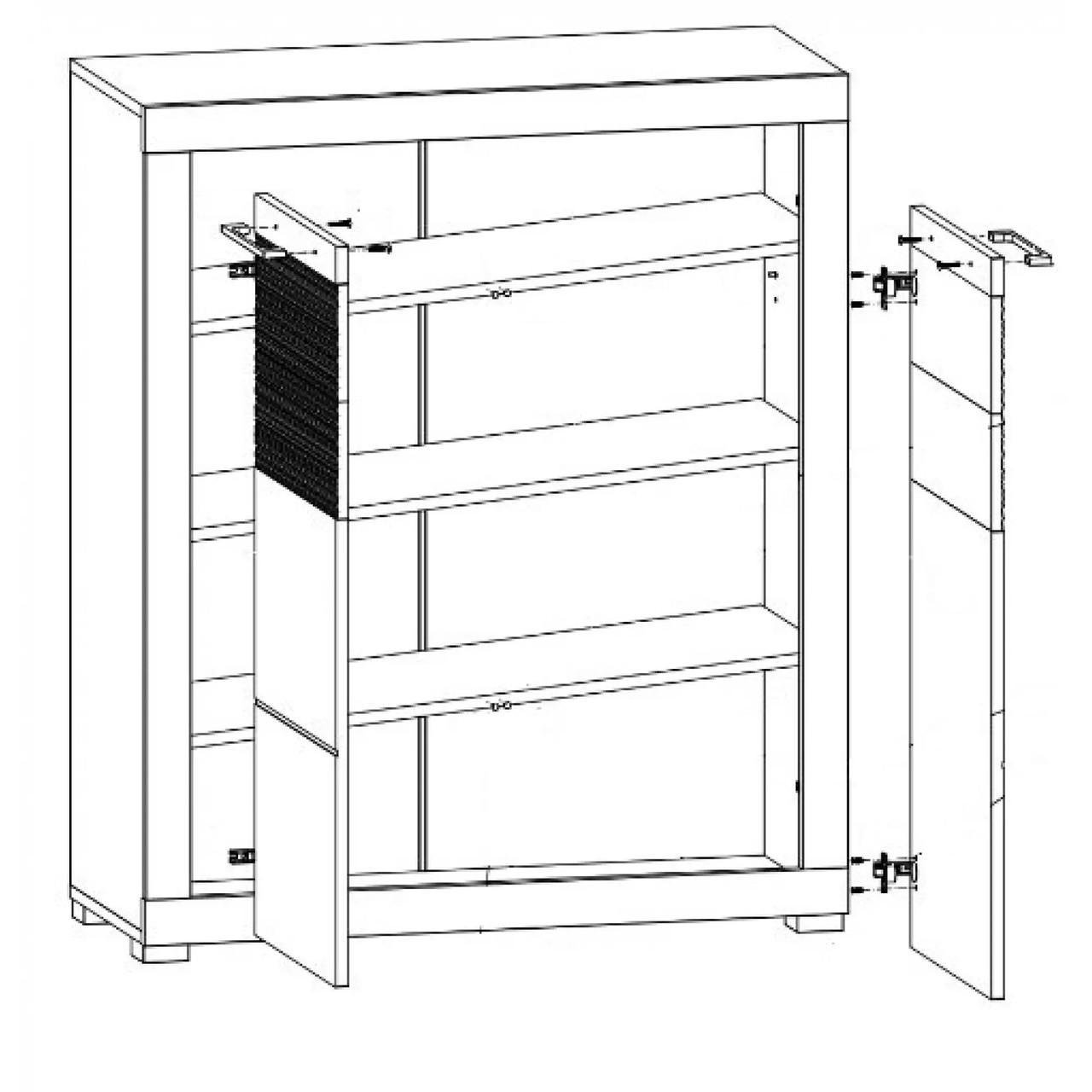 Комод з дверцятами ВМК БРВ Флеймс REG2D/11/9 Білий/Білий глянець (GRB-1522) - фото 3 Комод з дверцятами ВМК БРВ Флеймс REG2D/11/9 Білий/Білий глянець (GRB-1522) - фото 3