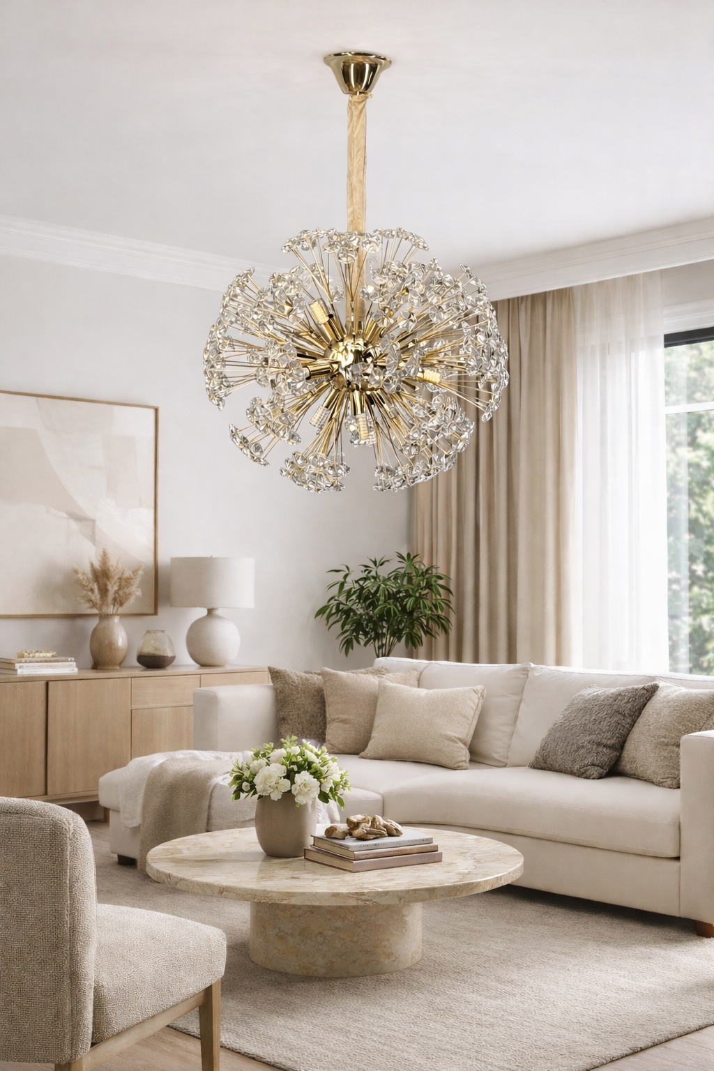 Люстра crystal Dandelion скляна на 9 ламп G9 (2053/500GD) Люстра crystal Dandelion скляна на 9 ламп G9 (2053/500GD)