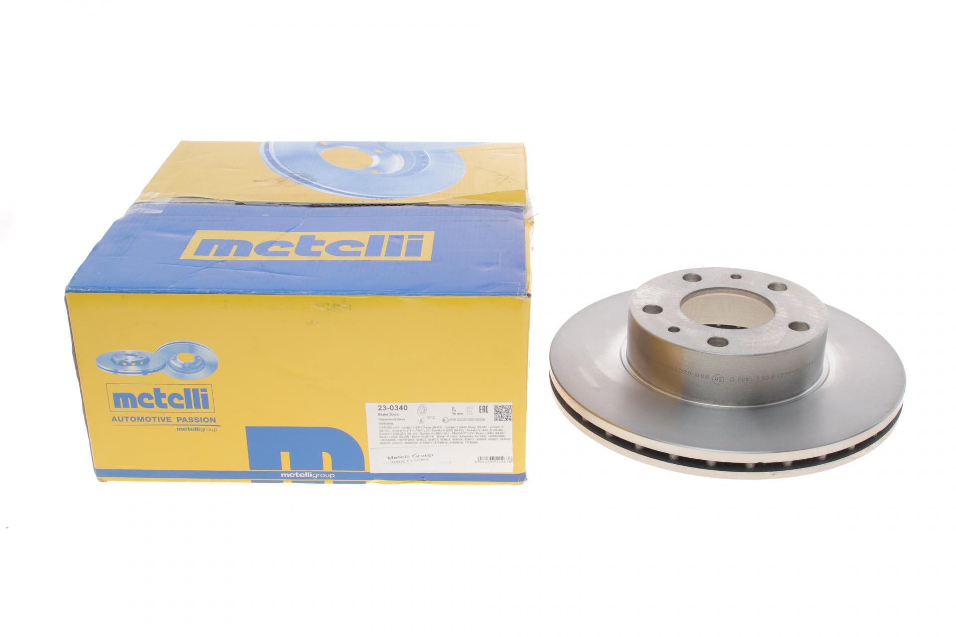 Тормозной диск передний METELLI для Citroen Jumper/Fiat Ducato/Peugeot Boxer 1.4t 94- вентилируемый 280x24 мм (23-0340)
