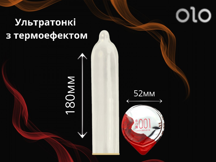 Презервативи Olo RedSilver ультратонкі з гіалуроновим мастилом та термоефектом 10 шт. (ROZ6501053301) - фото 4
