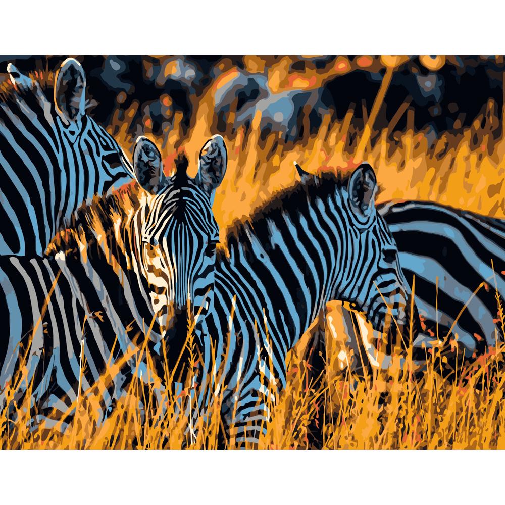 Картина по номерам Strateg Премиум Зебры 40х50 см (DY060)