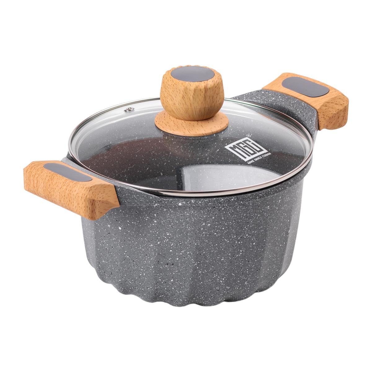 Каструля алюмінієва MGC алюмінієва у французькому стилі з антипригарним покриттям скляна кришка 3 л - фото 3 Каструля алюмінієва MGC алюмінієва у французькому стилі з антипригарним покриттям скляна кришка 3 л - фото 3