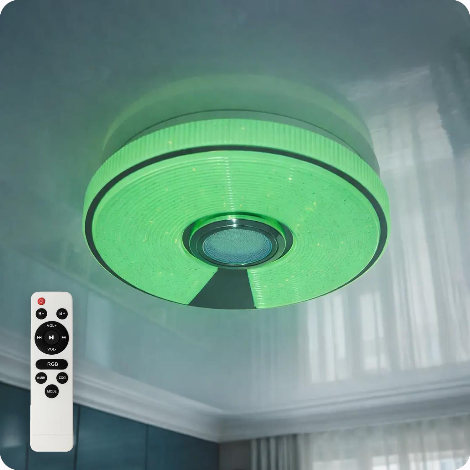 Люстра світлодіодна 517 Dlight RGB з пультом і колонкою 45 Вт Білий (02156)