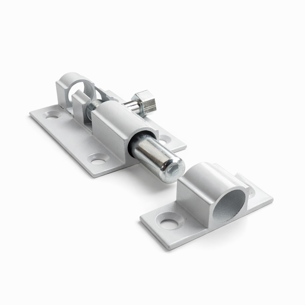 Шпингалет накладний для дверей і вікон ХЗШП 60 мм квадрат Білий (DZ1199)