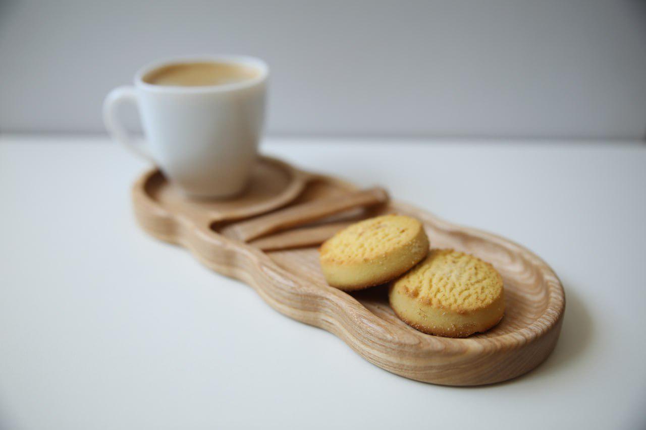 Подставка под кофейную чашку Волна двухсекционная Ясень (WDB-40.1) - фото 2