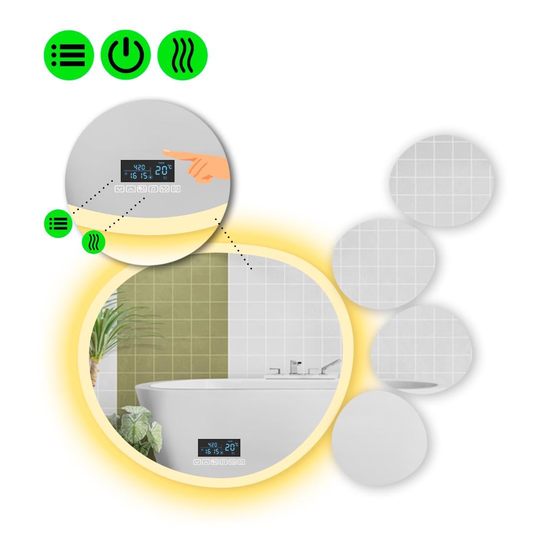 Зеркало с LED подсветкой Acqua 3 с Smart-блоком и подогревом 120x120 см (Acqua3-61)