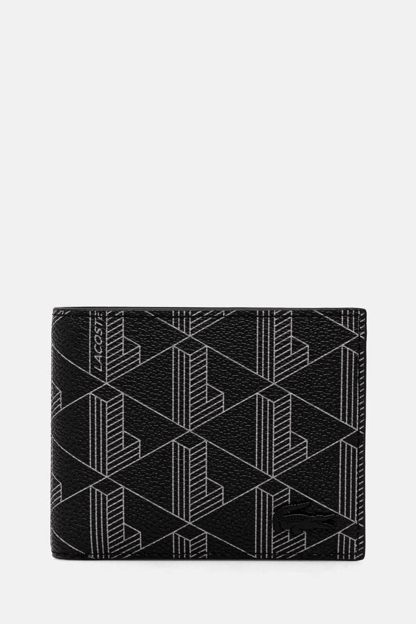 Кошелек мужской Lacoste с геометрическим узором Черный (WAL-LAC-001-BLK)