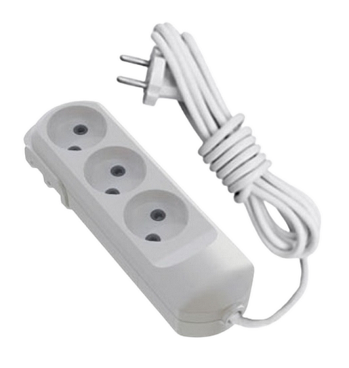 Подовжувач Neomax NX500303 3 гнізда 5 м без заземлення Білий