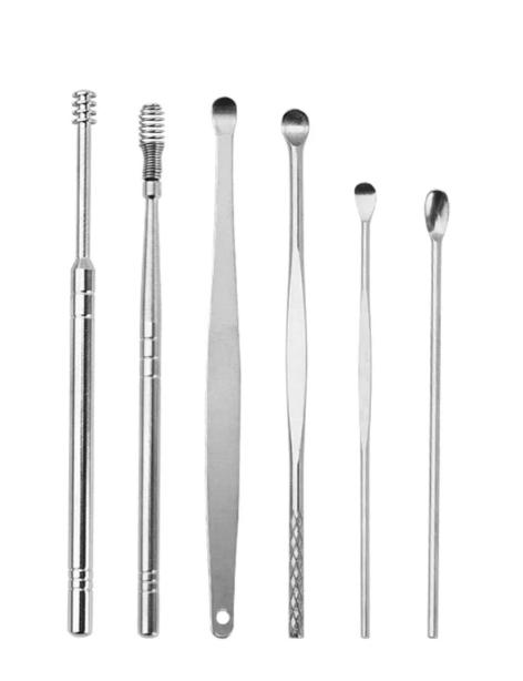 Набір інструментів Tool Set для чищення вух у комплекті з чохлом 6 шт. Жовтий - фото 4