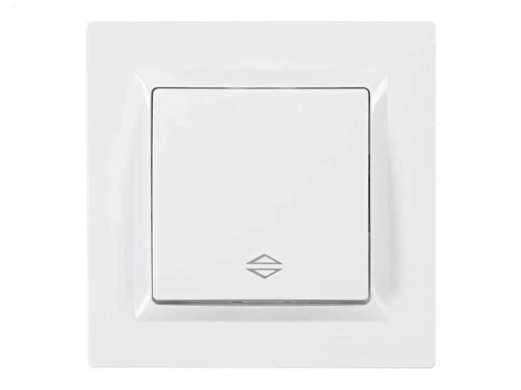 Выключатель одноклавишный проходной Luxel JAZZ 9015 Белый (27552016)