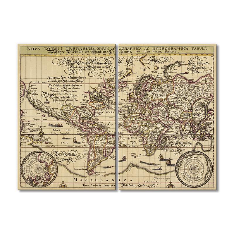 Винтажная карта Новая звезда Tabula Geographica Ac 2 модуля 120x180 см