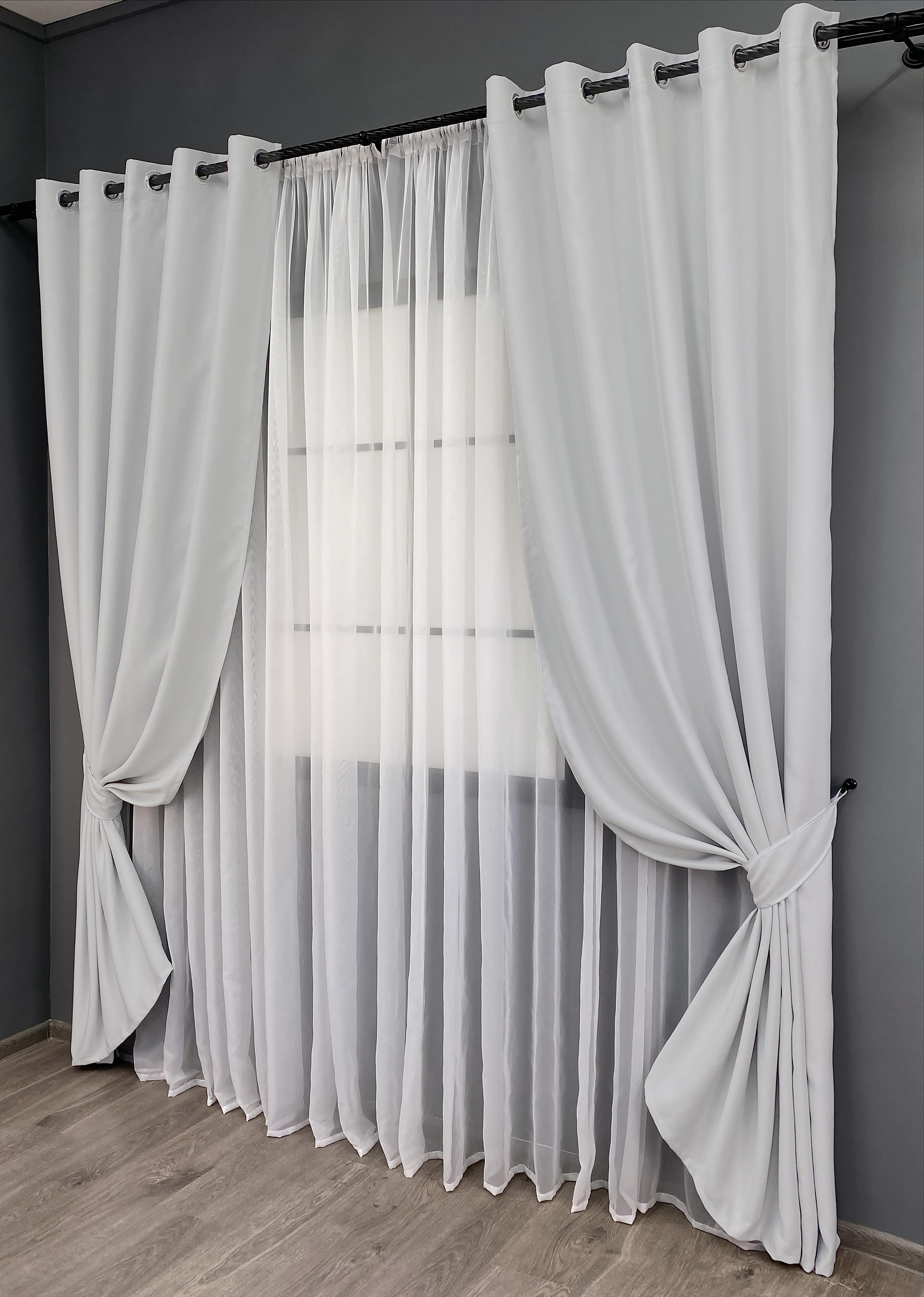 Комплект штор на люверсах VR-Textil Fusion Dimout №826ш 150х250 см 2 шт. Светло-серый (37-0113) - фото 2 Комплект штор на люверсах VR-Textil Fusion Dimout №826ш 150х250 см 2 шт. Светло-серый (37-0113) - фото 2