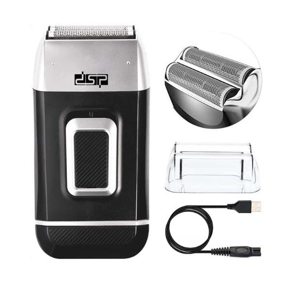 Електробритва сіткова DSP 60102 акумуляторна з 2 головками для гоління Чорний