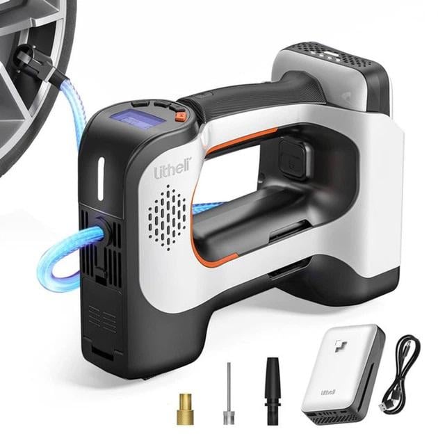 Компресор автомобільний Litheli Litheli Power Bank акумуляторний з ліхтарем 20000 мАг 45 Вт (13356175)