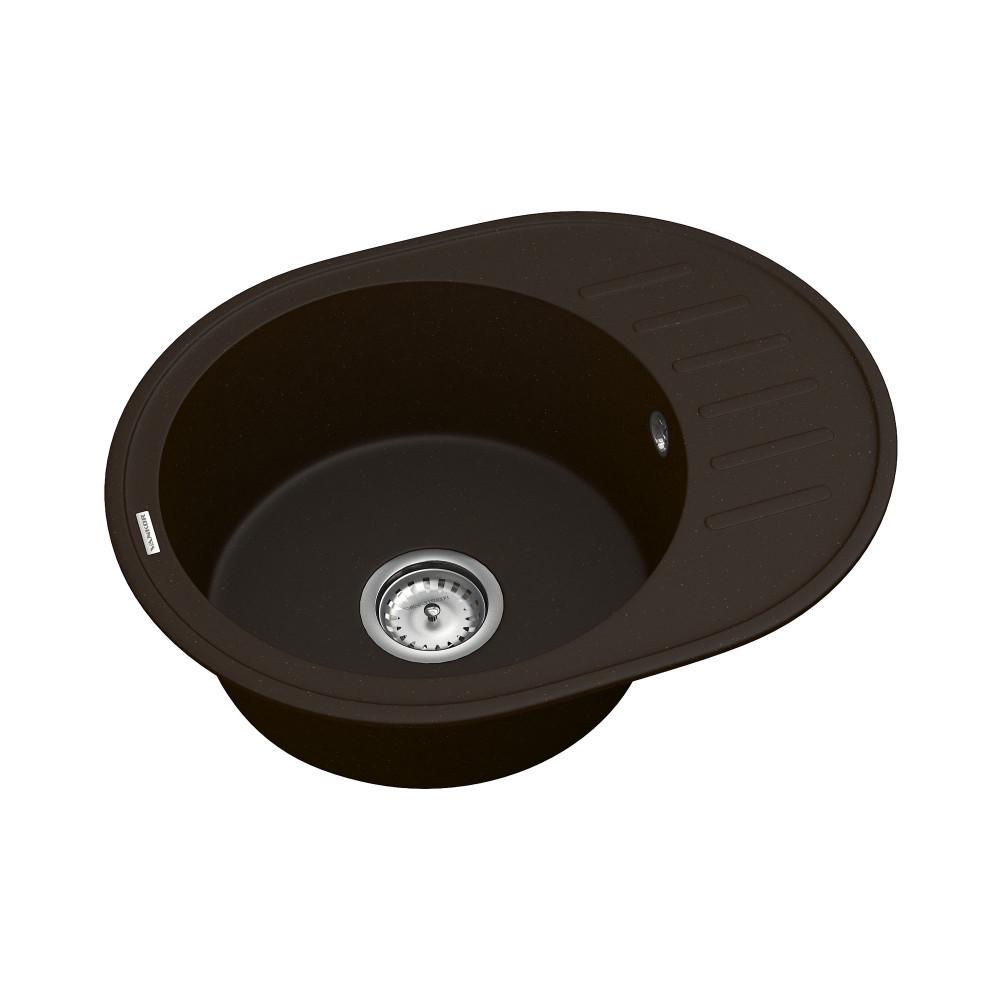 Кухонная мойка VANKOR Lira LMO 02.57 Chocolate с сифоном