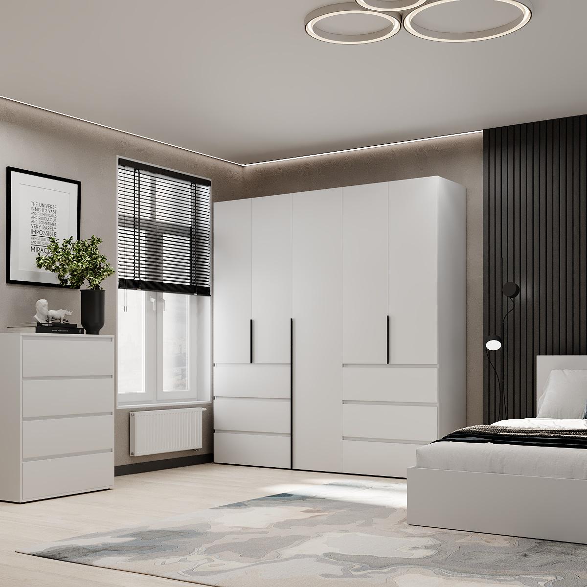 Шкаф распашной комбинированный ART IN HEAD №3 Light 2000x500x2200 мм Белый бриллиант (GALTK031000000) - фото 3 Шкаф распашной комбинированный ART IN HEAD №3 Light 2000x500x2200 мм Белый бриллиант (GALTK031000000) - фото 3