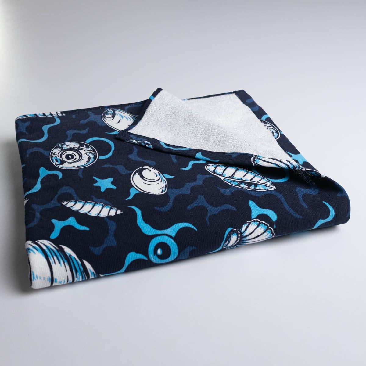 Полотенце пляжное GM Textile с принтом махровое 300 г/м2 70х150 см Синий (300-150-blue)
