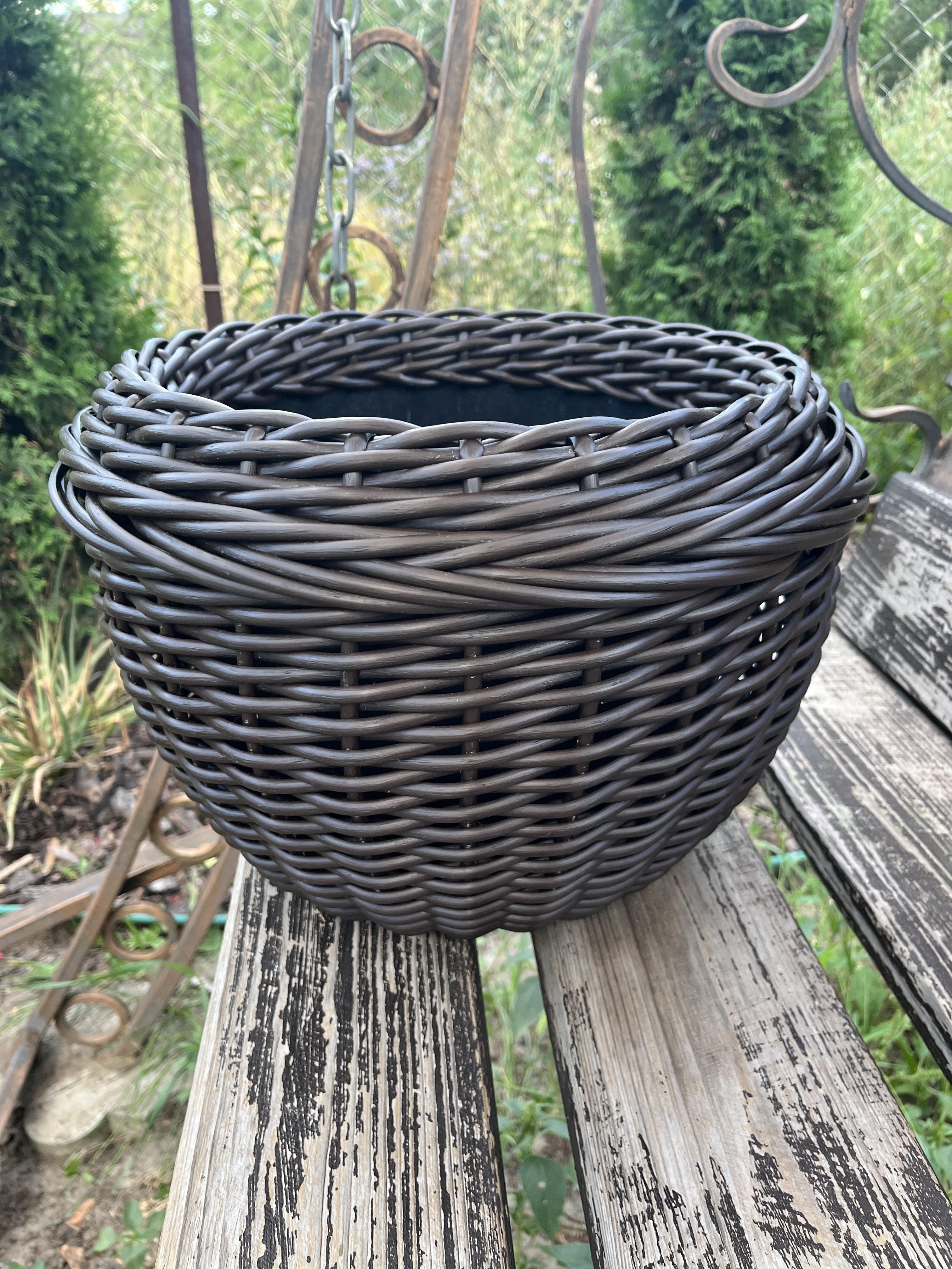 Кашпо для квітів зі штучного ротанга 13 л Венге (28123055)