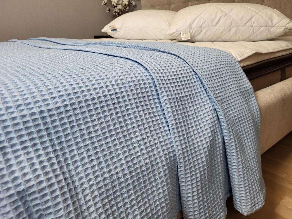 Покрывало Пике Сота 180x220 см Голубой (11074) - фото 2 Покрывало Пике Сота 180x220 см Голубой (11074) - фото 2