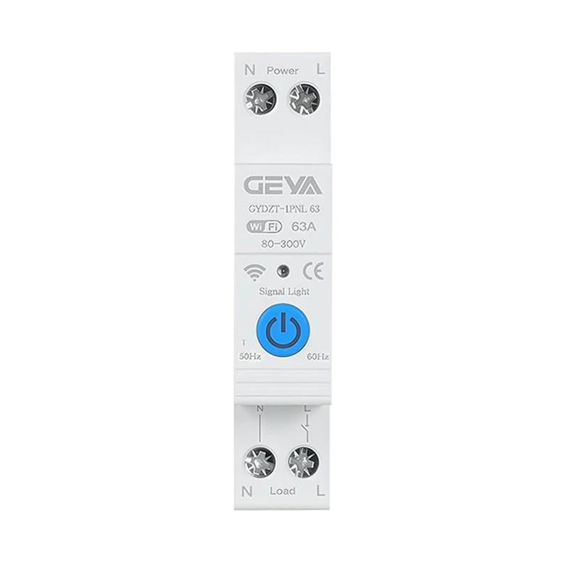 Выключатель умный WiFi Geya с таймером 1P+N 63A 230V Smart Life/Tuya (GYDZT-1PNL 63T)