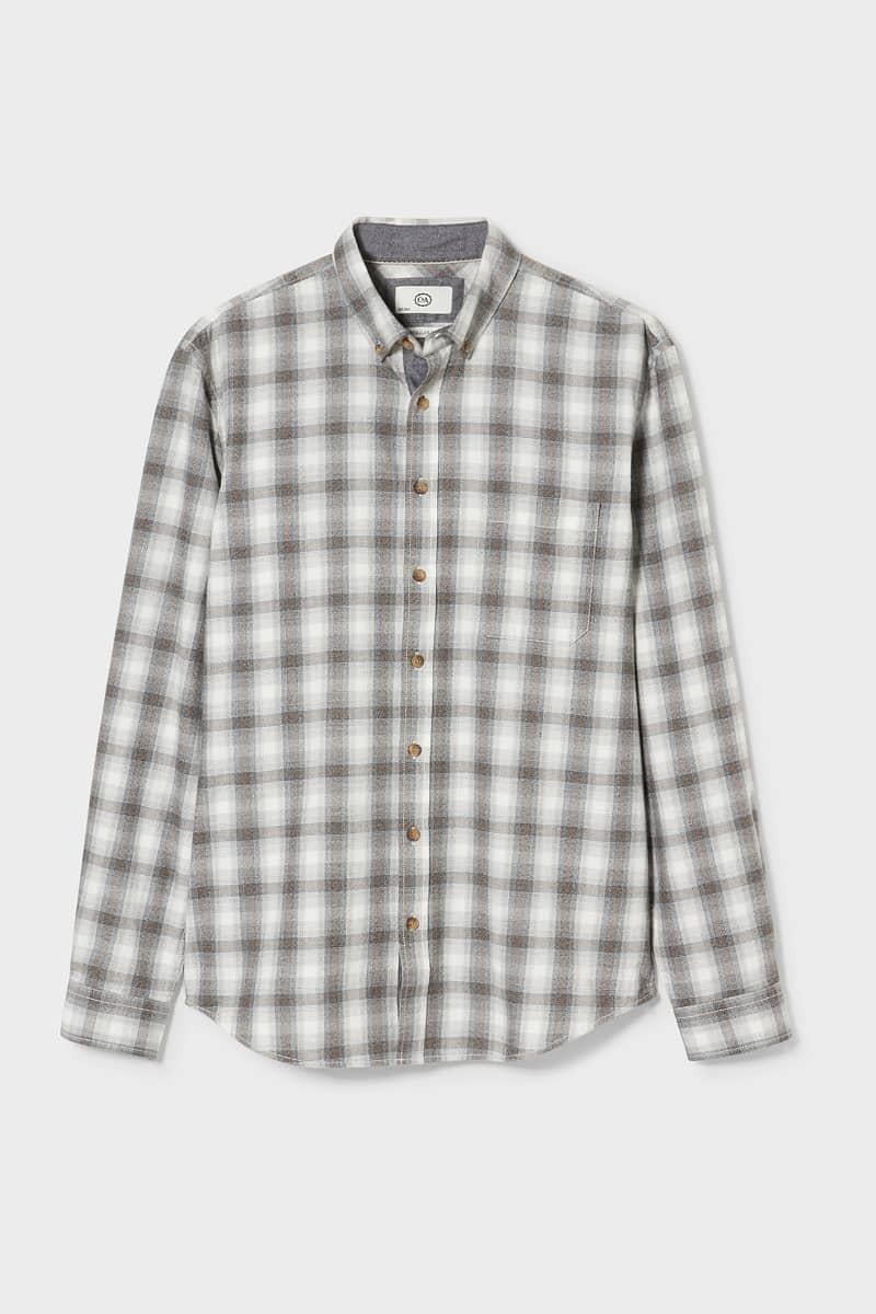 Сорочка C&A клітина S Біло-сірий (731702115197)
