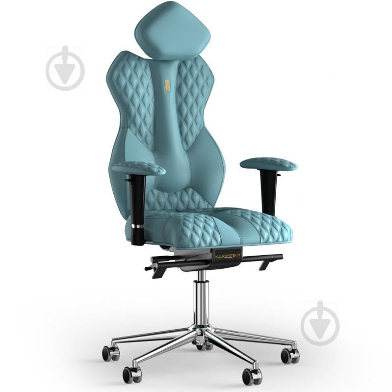 Крісло KULIK SYSTEM ROYAL Екошкіра з підголівником із рядком Синій (5-901-WS-MC-0209)