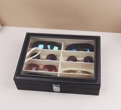 Скринька-органайзер для зберігання окулярів 8 відділень Чорний - фото 8