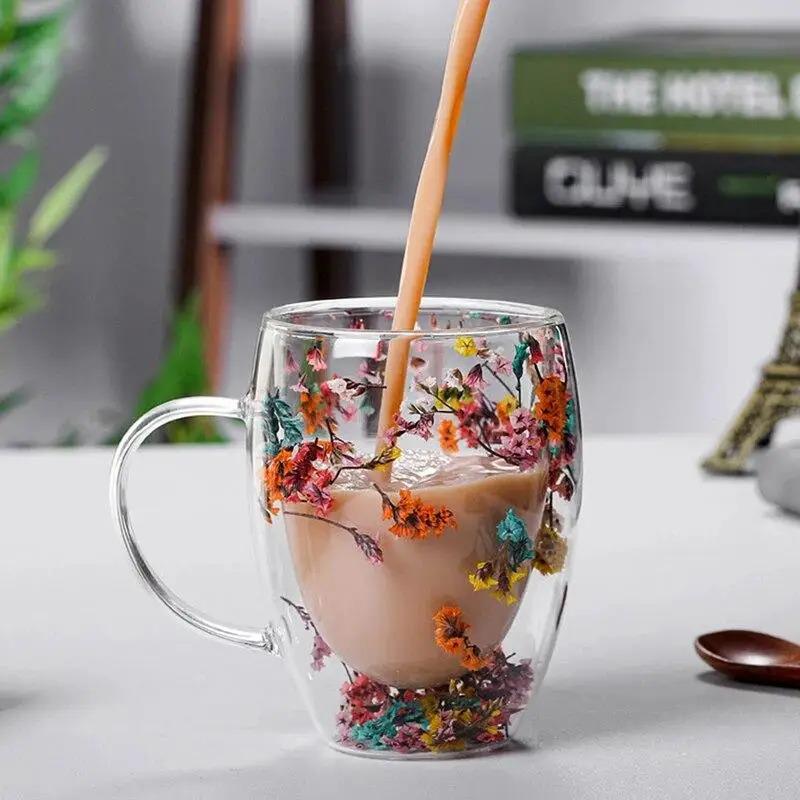 Чашка стеклянная с двойным дном и сушеницами 350 мл (37-118168) - фото 3