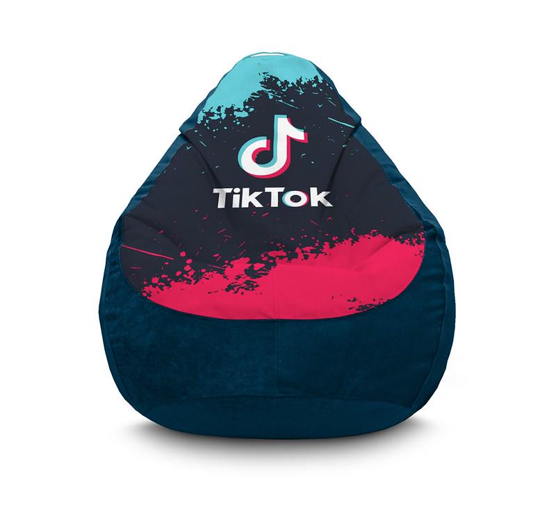 Кресло мешок iPuff Tik Tok Splash Dark Blue Флок XXXL 100х135 см Синий