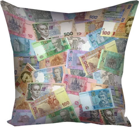 Подушка с принтом Деньги 50x50 см (5P_UP002)