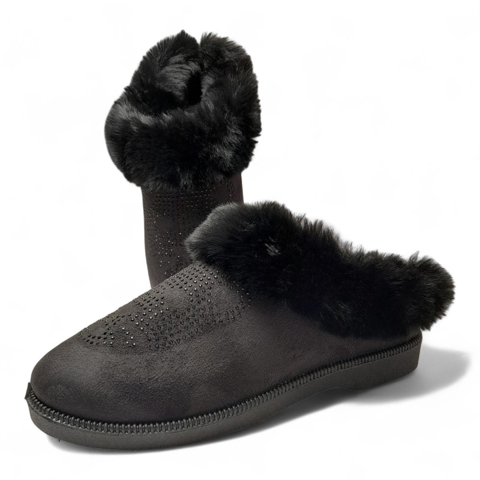 Домашние тапочки женские теплые Progress р. 38 24 см Черный (2786454604) - фото 5