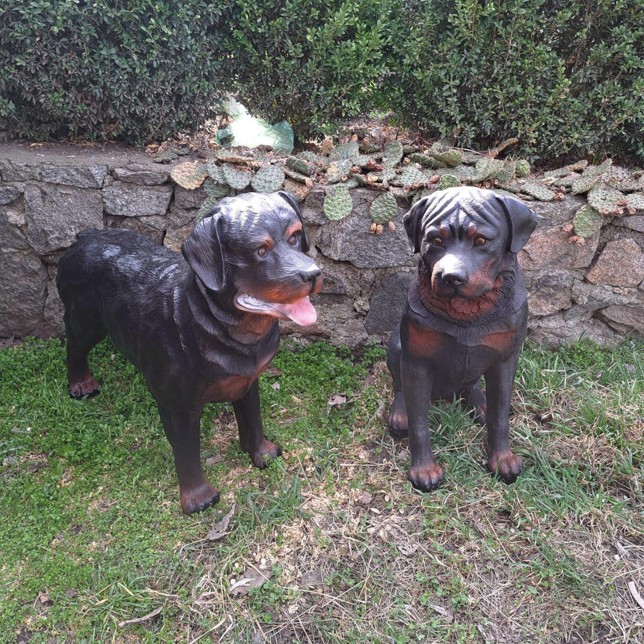 Комплект садовых фигур Ротвейлер 2 шт. (4314) - фото 2 Комплект садовых фигур Ротвейлер 2 шт. (4314) - фото 2