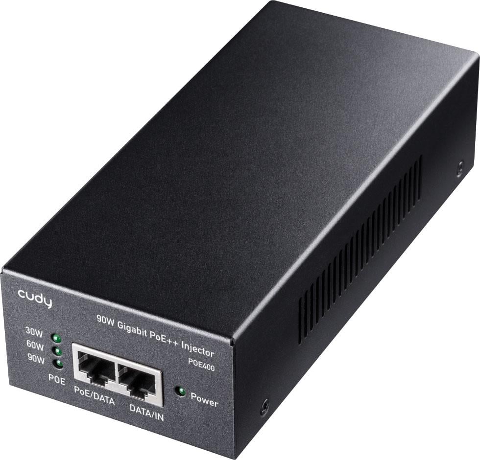 Адаптер-инжектор Cudy POE400 90W Gigabit PoE+/PoE Injector Black (POE400_EU)
